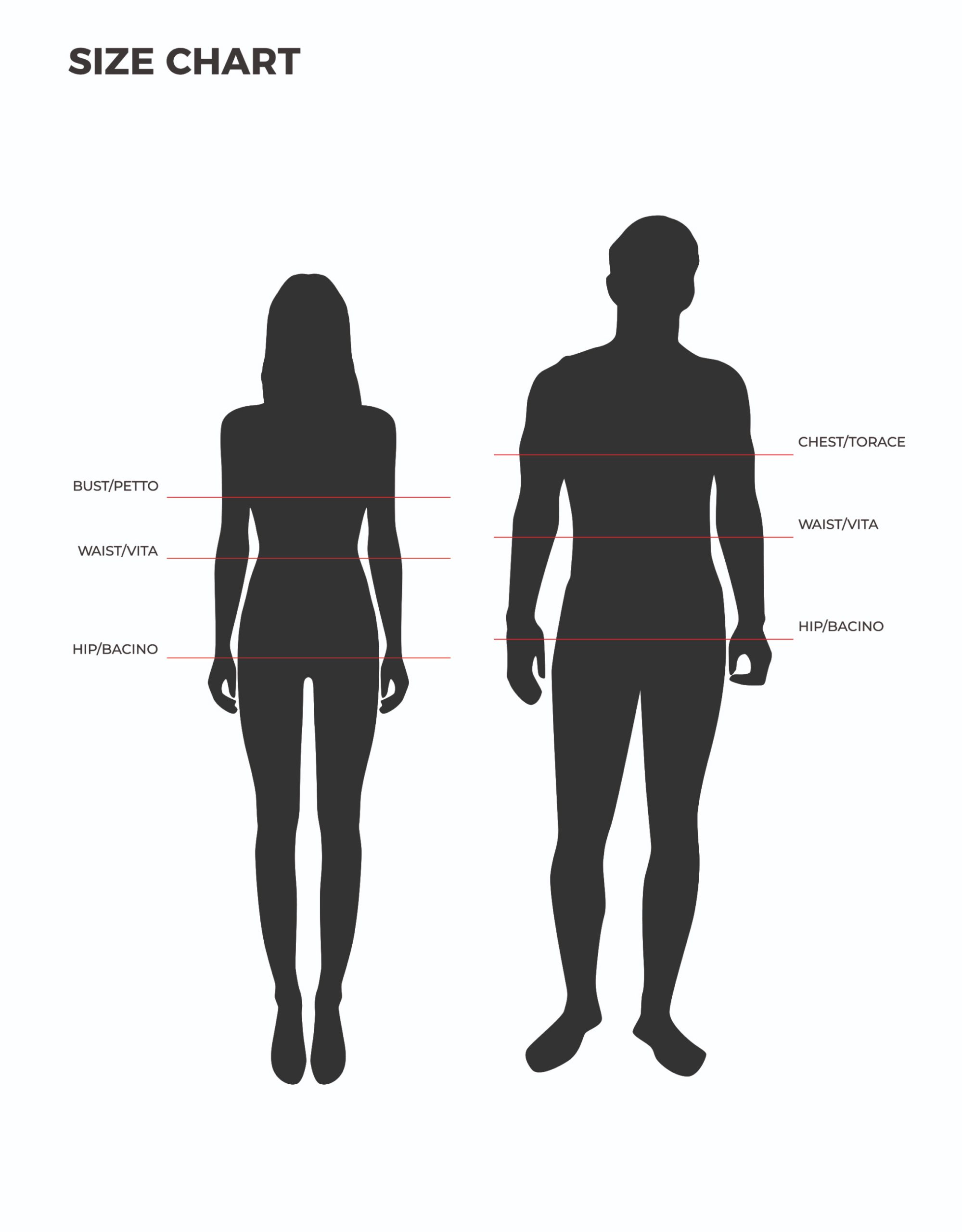 male body comparison chart